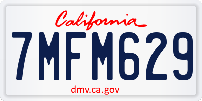 CA license plate 7MFM629