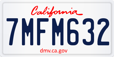 CA license plate 7MFM632