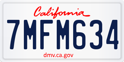 CA license plate 7MFM634