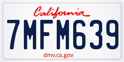 CA license plate 7MFM639