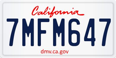 CA license plate 7MFM647