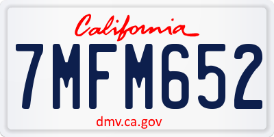 CA license plate 7MFM652