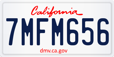 CA license plate 7MFM656