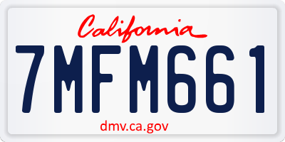 CA license plate 7MFM661