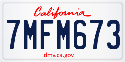 CA license plate 7MFM673