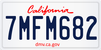 CA license plate 7MFM682