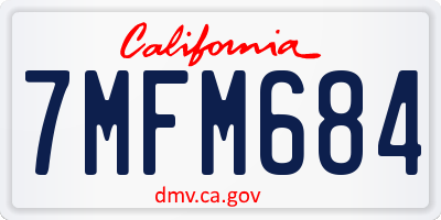 CA license plate 7MFM684
