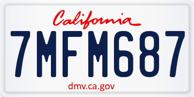 CA license plate 7MFM687