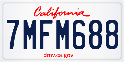 CA license plate 7MFM688