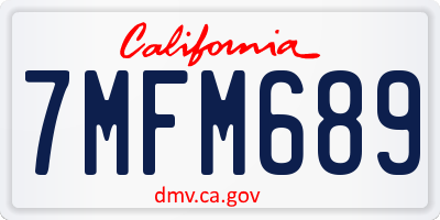 CA license plate 7MFM689