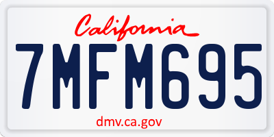 CA license plate 7MFM695