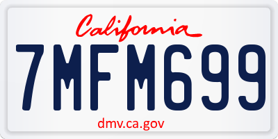 CA license plate 7MFM699