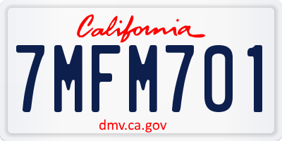 CA license plate 7MFM701