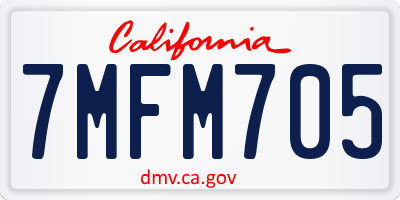 CA license plate 7MFM705