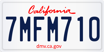 CA license plate 7MFM710