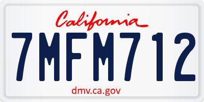 CA license plate 7MFM712