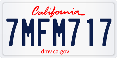 CA license plate 7MFM717