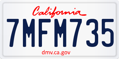 CA license plate 7MFM735