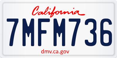 CA license plate 7MFM736