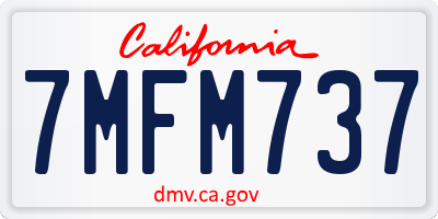 CA license plate 7MFM737