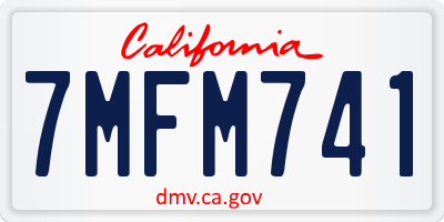 CA license plate 7MFM741