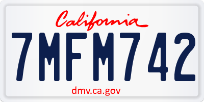 CA license plate 7MFM742