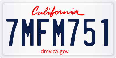 CA license plate 7MFM751