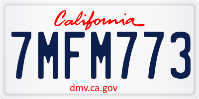 CA license plate 7MFM773