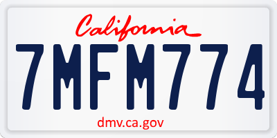 CA license plate 7MFM774