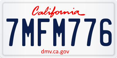 CA license plate 7MFM776