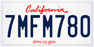 CA license plate 7MFM780