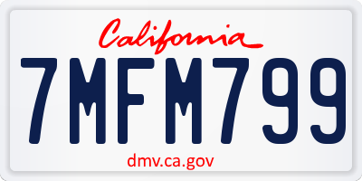 CA license plate 7MFM799