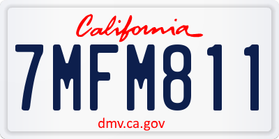 CA license plate 7MFM811