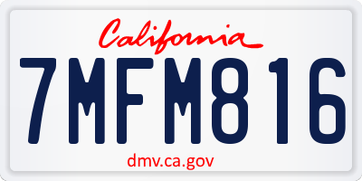 CA license plate 7MFM816