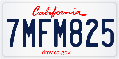 CA license plate 7MFM825