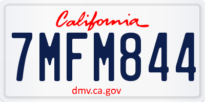 CA license plate 7MFM844