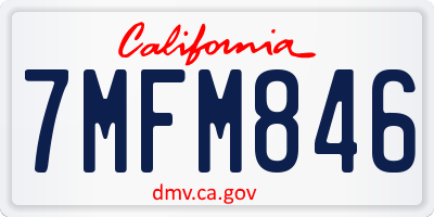 CA license plate 7MFM846