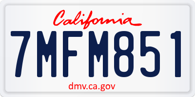 CA license plate 7MFM851