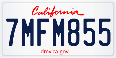 CA license plate 7MFM855