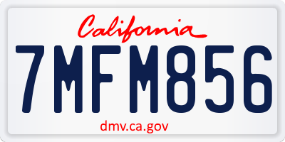 CA license plate 7MFM856