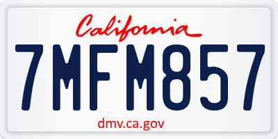 CA license plate 7MFM857