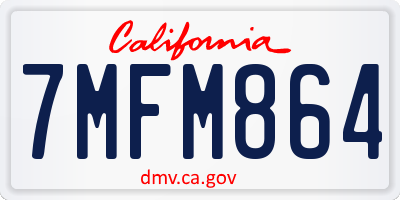 CA license plate 7MFM864