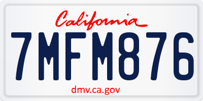 CA license plate 7MFM876