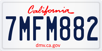 CA license plate 7MFM882