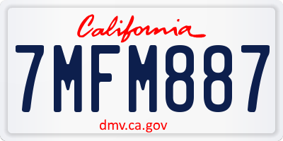 CA license plate 7MFM887