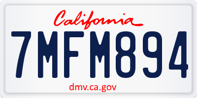 CA license plate 7MFM894