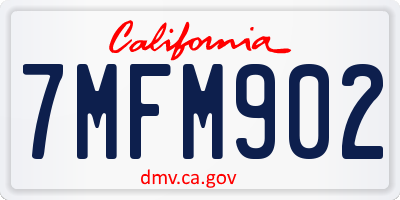 CA license plate 7MFM902
