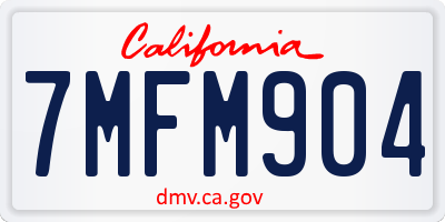 CA license plate 7MFM904
