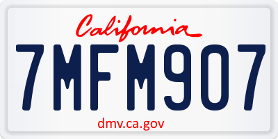 CA license plate 7MFM907