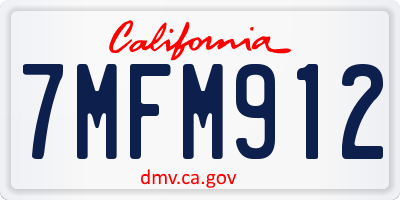 CA license plate 7MFM912